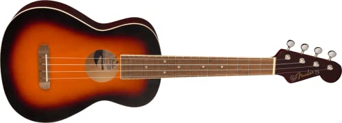 Fender Avalon Ténor Ukulélé à doigt Noyer 2 couleurs Sunburst - Les Beatles, Paul McCartney, John Lennon, RIngo Starr, George Harrison Fender Avalon Ténor Ukulélé à doigt Noyer 2 couleurs Sunburst – Image 4