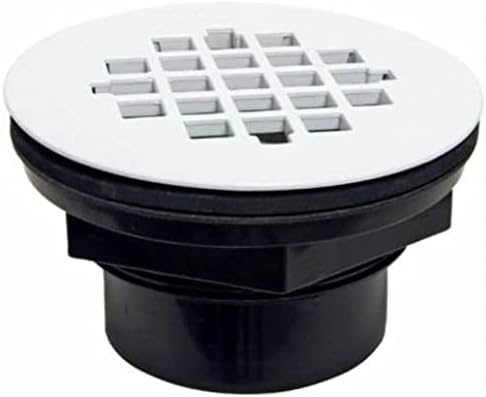 PROFLO PF42942 2'' ABS Solvent Weld Shower Drain with 4-1/4" White Plastic Strainer - White