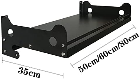 Stainless Steel Wall Shelf with 5 Hooks - Black Kitchen Storage Solution for Oven Utensils, Organize Pots & Pans, Durable and Stylish Kitchen Organizer