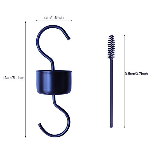 Kesywale Ant Moat for Hummingbird Feeder, Bird Feeders Accessory Hooks Ant Guard, 1 Hook with 1 Brush (1, Black)