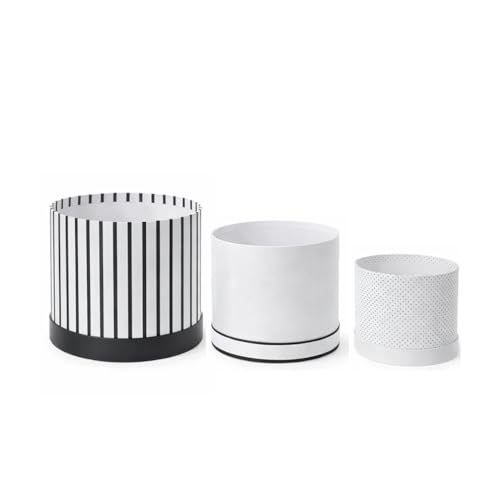 Image of Oasis Pack of 3 Premium Monocrome Design Gift & Flower Hamper Boxes With Lid | Classic Bouquet Box for Flower Arrangements | Decorative Gift Packaging Box