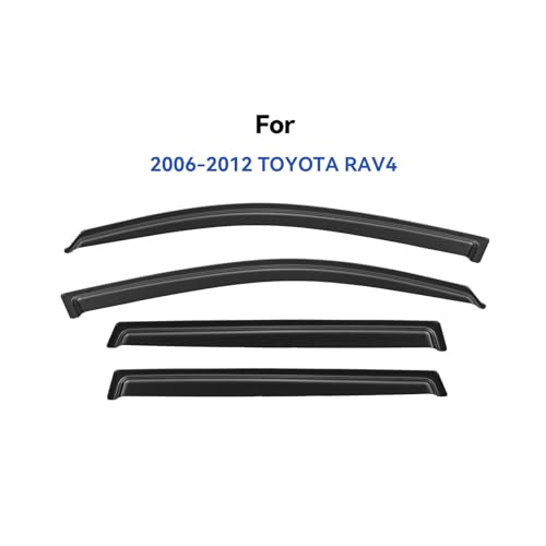 Image of Window Visors Rain Guards Shield for 2006-2012 Toyota Rav4, Out-Channel Window Vent Wind Deflectors Visors Shades for 06 07 08 09 10 11 12 Rav4