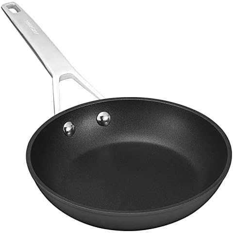 MSMK 24 cm Frying Pan, Carbonize Also Non-Stick, PFOA-Free Non-Toxic, Stay-Cool Stainless Steel Handle, Scratch-Resistant, Induction Frying Pan Cover