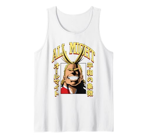 Image of My Hero Academia All Might Portrait and Name Anime Tank Top