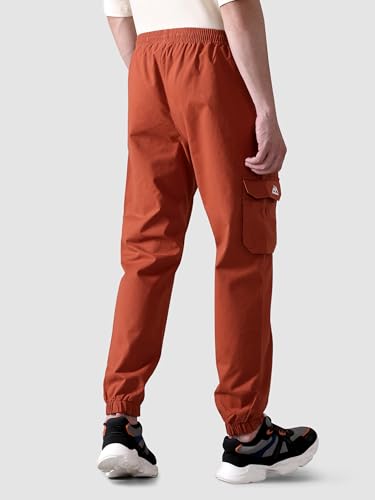Image of Beyoung Cotton Solid Elastic with Drawstring Cargo Joggers for Men | Regular Fit | 2 Spacious Pockets | Smooth Texture