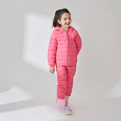 Ozkiz Toddler Girls Winter Warm Fur Lined Waterproof Snow LED Ankle Boots Unicorn Pink2