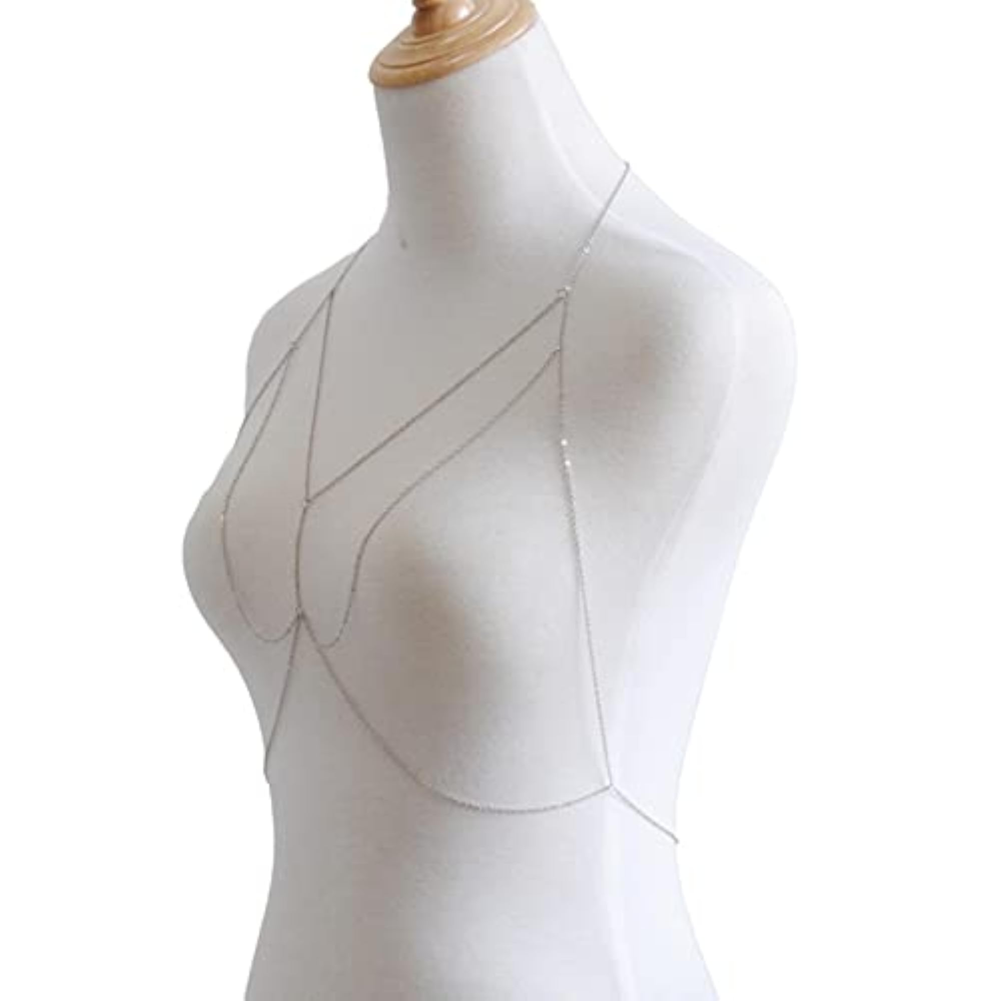 Belly Chains & Kamarband - Bikini Bra Body Chain, Silver Jewelry