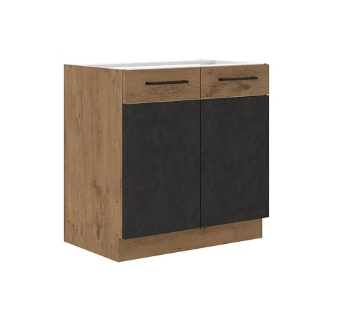 Vigo Unterschrank 80 cm Eiche Lancelot Matera Grau Küchenzeile Küchenblock Küche Vigo Unterschrank 80 cm Eiche Lancelot Matera Grau Küchenzeile Küchenblock Küche