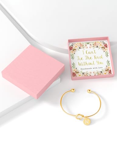 Image of Arletty Gold Initial Bracelets for Women - Adjustable Bangles Dainy Knot Cuff, Gold Letter Initial Jewelry for Women