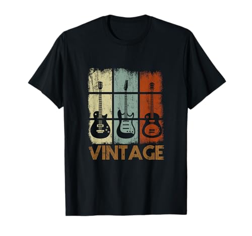 Guitariste Idée Cadeau pour Le Musicien Vintage Guitare T-Shirt