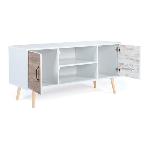 Meuble TV Bahia 113 cm passe-câbles scandinave IDMarket