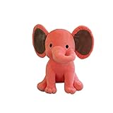 Bedtime Twinkle Toes Elephant Plush Toys,for Boys Girls, Measures 10 Inches (Light red Body Gray Ears)