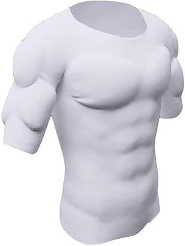IUERVPS Camiseta con Relleno for Hombre, con Efecto de Abdomen y Pecho Falsos, Transpirable, Suave, Invisible y de compresión.(M)