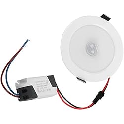 Lampara Con Sensor De Movimiento Conexion Downlight LED con sensor de movimiento por infrarrojos con caja de conexiones, lámpara empotrada de inducción del cuerpo humano blanco frío de 9 W, luz de techo redonda empotrada (Blanco frio)