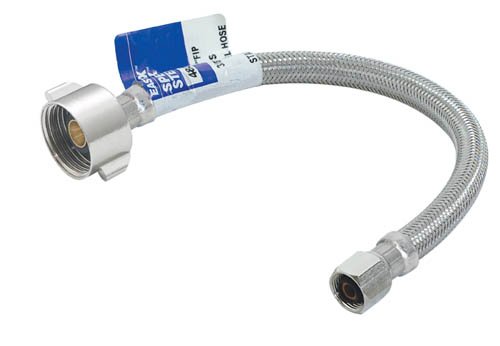 Eastman 48088 Flexible Toilet Connector, Stainless Steel Braided Hose with Ballcock nuts, 7/8-inch