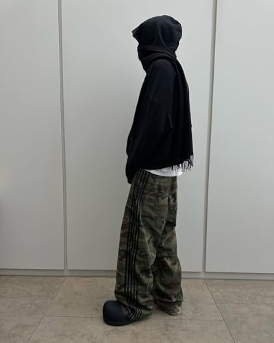 UAURORAO Women Side Striped Baggy Jeans Y2k Color Block Patchwork Denim Pants Stripes Wide Leg Casual Trousers Streetwear3