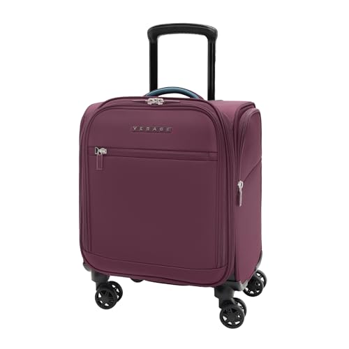 Image of Verage Underseat Carry On Luggage with Spinner Wheels, Grape red, 14.5-Inch Plus Underseat Pro, Underseat Carry on Luggage with Spinner Wheels