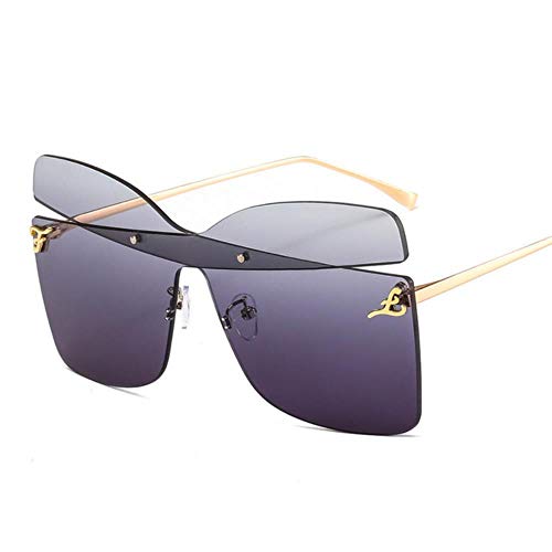 Lunettes de soleil cat eye oversized sans cadre pour femmes et hommes