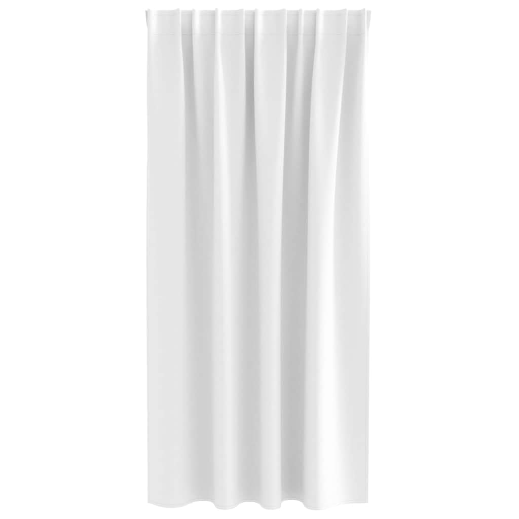 Verdunkelungs-Vorhänge mit Ringen Hellweiß 175 x 140 cm 2 Stück Polyester Vorhänge Wohnzimmer Schlafzimmer Küche Blickdicht Thermovorhänge waschbar mit Schlaufenschal und Gardinen
