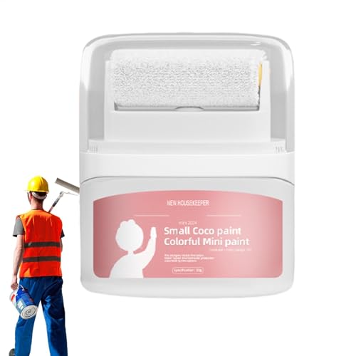 Pintura de retoque blanca, pintura blanca portátil con rodillo de pintura integrado, cepillo rodante de reparación de pared de secado rápido, herramienta de reparación de paredes para hormigón y yeso