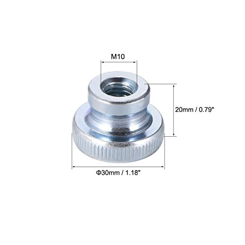 Écrous moletés ronds M10 uxcell zingués pour stopper le desserrage sans clé - 4