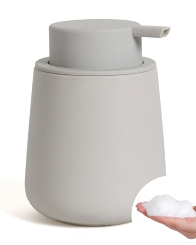 Bosilunlife ソープディスペンサー 泡タイプ ハンドソープ ディスペンサー (グレー, 泡タイプ)