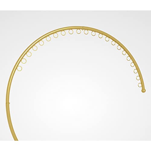 Perchero de ropa dorado y redondo de 150cm con base estable de metal para tienda 4