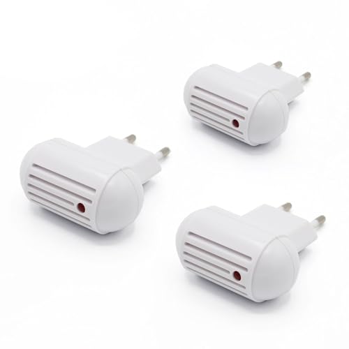 Prises Anti Moustiques - Lot de 3 Prises à Ultrasons - Témoin Lumineux - Non Toxique pour l'homme et Les Animaux de Compagnie - Branchement sur Secteur - Tout Type de...