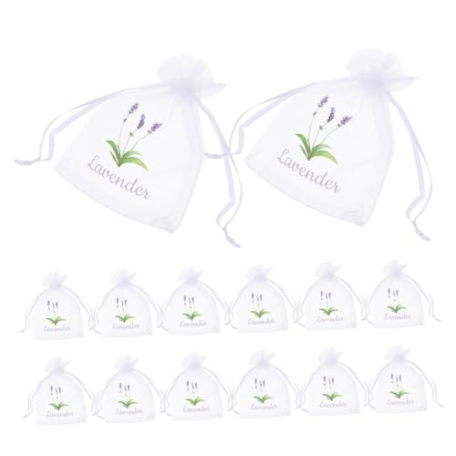 20 bolsas de saquito lavanda organza blanco 15x10 cm miniatura 1