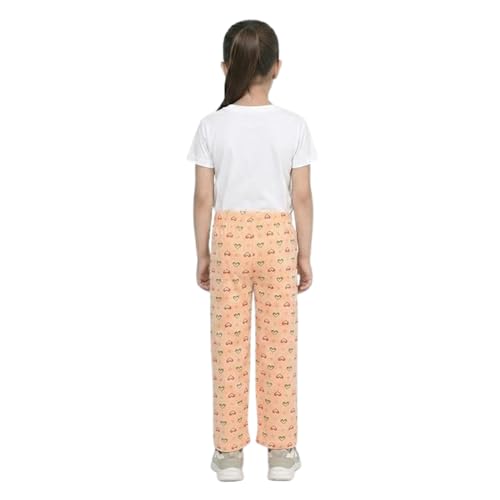 Image of IndiWeaves Girls Regular Fit Cotton Pajama Pants Pack of 4 | All Over Printed Multicolor Pyjama Bottoms | Soft Breathable Nightwear & Loungewear with Elastic Waist | Comfortable Sleepwear for Kids