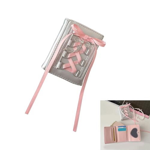 Women Wallet with Card Holder Short Purse PU Leather Wallet Korean Styles Change Purse Silver Wallet Fashion Coin Purse2