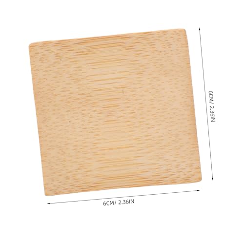 Bandejas cuadradas de bambú 6x6 cm juego 20 piezas miniatura 2