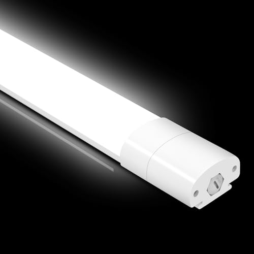 IEGLED LED Feuchtraumleuchte 120CM, Deckenleuchte LED Röhre 36W 4000LM, IP65 Kellerleuchte, Wasserfest Feuchtraumlampe Wannenleuchte für Keller Werkstatt Garage Küche Bad Büro, Neutralweiß, 4000K