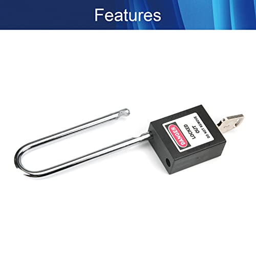 Image of Lockout Tagout Locks Safety Padlock Loto Locks Keyed Alike PA Lock Out Tag Out Steel Shackle Small Luggage Padlocks Black 1PCS