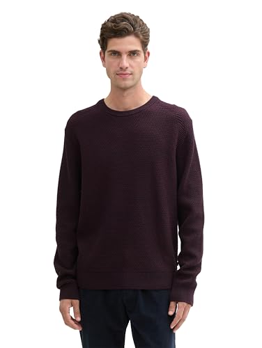 TOM TAILOR Suéter para Hombre, 36919 – Navy Purple Structure Twotone, L