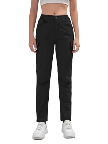 BondiTrekk Cargo Hose Damen mit 9 Taschen - Hochtaillierte Wasserabweisende Outdoor-Hose für Wandern, Sport & Alltag