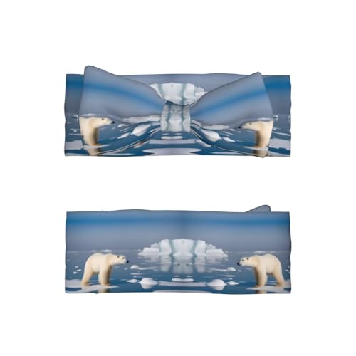 Polar Bear Ice Prints Baby Bow Headband Super Stretchy Soft Bows Hair Accessories for Newborn Infants Toddlers Kids Girls2