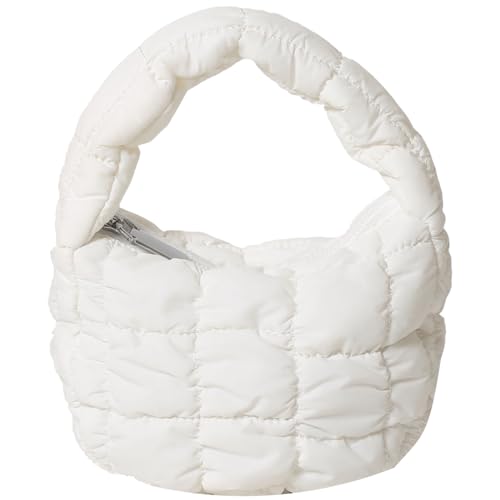 Image of Quilted MINI Handbag and Purses Women Puffer Nylon Hobo Cotton Padded Purse Work Travel Lightweight