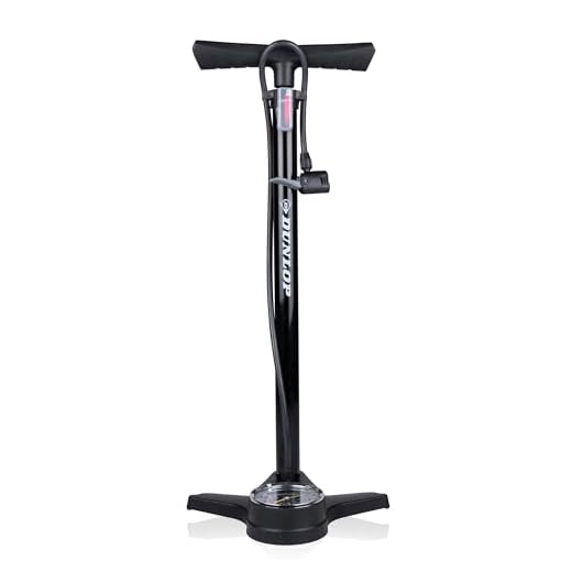 Dunlop Fietspomp met Drukmeter - Fiets Pomp voor Dunlop, Schrader en Frans Ventiel - Staande Pomp Incl. Adaptoren voor Waterspeelgoed en Ballen - Ook voor Scooter en Auto Banden