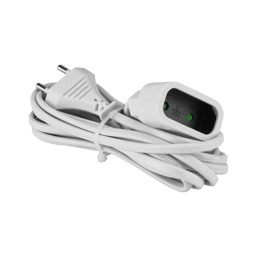 Rallonge électrique | Prolongateur électrique | Rallonge prise | Rallonge prise électrique | Rallonge 3m HO3VVH2|F 2x0.75 blanc 2P 6 AMP | 324251 Debflex