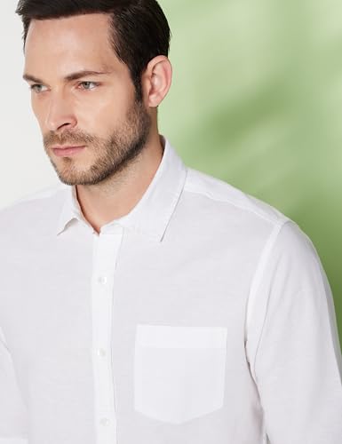 Image of Symbol Premium Men's Cotton Linen Casual Shirt - Regular Fit | Full Sleeve (Available in Plus Sizes)