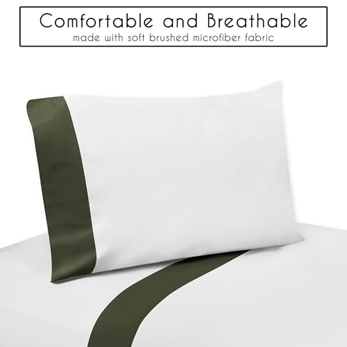 Image of Sweet Jojo Designs 5-Piece Toddler Bedding Set (Woodland Animals) for Girls & Boys, Kids incl. Bed in a Bag Comforter, Blanket, Pillowcase, Sham & Sheets (Sage Green, Watercolor, Forest Animal Friend)