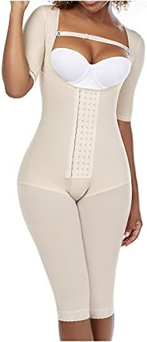 MariaE 9142 Post Surgery Compression Garment Tummy Control Full Shapewear Butt Lifter Fajas Colombianas Levanta Cola Postoperatorias Beige L