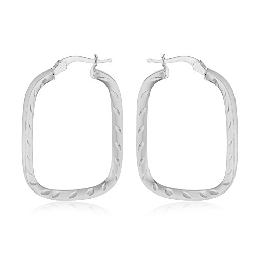 Preisvergleich Produktbild Tuscany Silver Creolen Sterling Silber Gemustert Rechteck