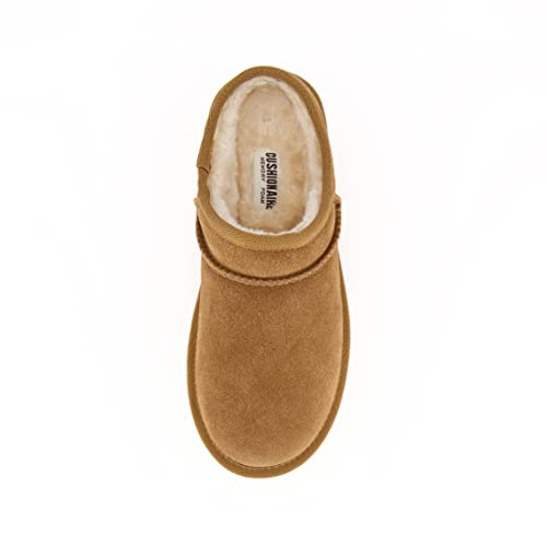 Cushionaire Women's Huggy Genuine Suede Cozy Mule Platform +Memory Foam, Wide Widths Available, Chestnut 10 #TOP4