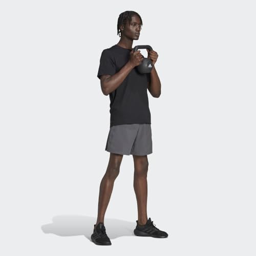 adidas Men's Essentials Feel Ready Training T-Shirt, Black/White, Large - Image 5