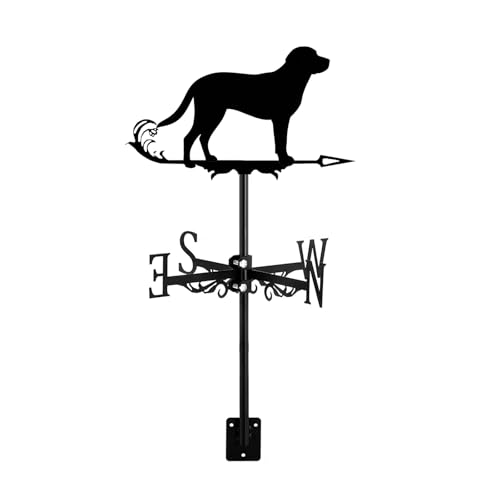 Ornamento Creativo A Forma di Banderuola Segnavento in Metallo Modello di Cane con Tetto Indicatore di Direzione di Misurazione per Giardino Esterno Pomerania