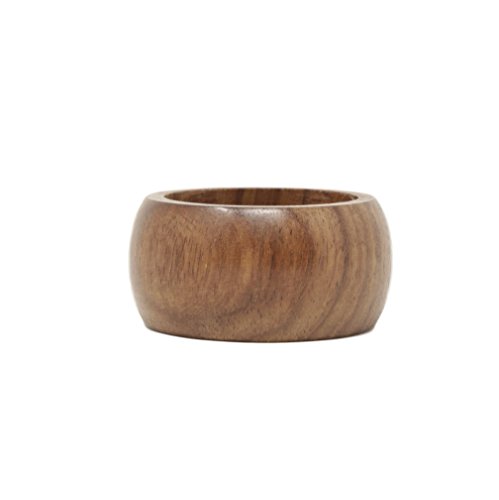 Shalinindia Handmade Table Decoration Wooden Napkin Rings Set of 6-for Daily Use Dinners Parties- Light Weight 10 Grams-Diameter 1.75 Inch