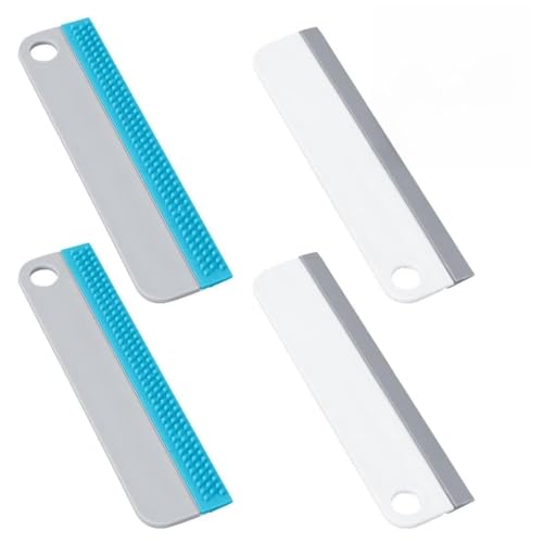 DIFLAX 4 Piezas Rasqueta limpiacristales Escobilla de Ducha Rasqueta de Goma para Espejos Juego de Limpiaparabrisas de goma Multiusos para Ventanas y Superficies en Cocina Baño Coche No Se Raya