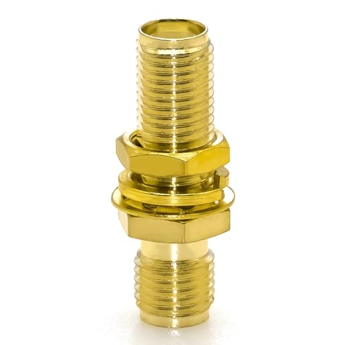 2PCS SMA Nut Bulkhead Connector SMA Female to Female miniatura 6